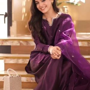 Izzah Embroidered Dress – 3 Piece